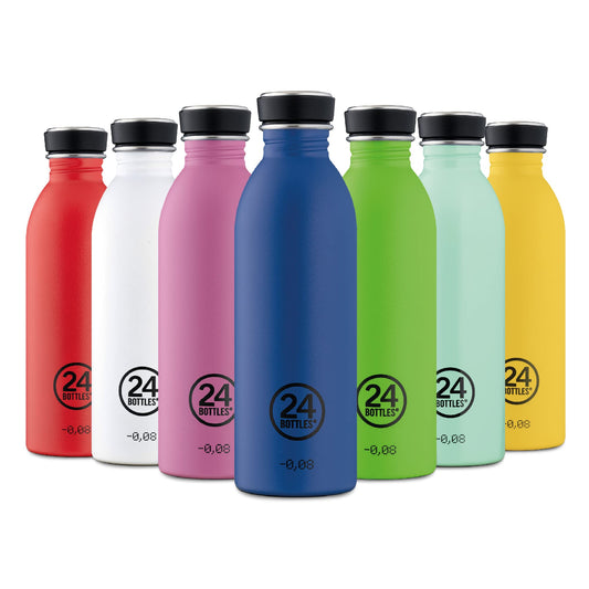 24Bottles Urban - water bottle 1L, 100% sealed lid, eco-friendly stainless steel water bottle, ultralight sports bottle (non-insulated), Italian design, candy pink