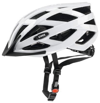 uvex i-vo - Lightweight all-round helmet for women and men - individual size adjustment - expandable with LED light - White - 52-57 cm