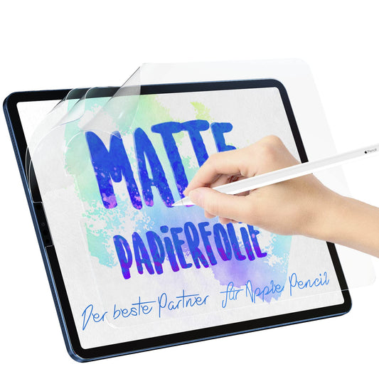 3 pieces matte paper film compatible with iPad 7th/8th/9th generation (10.2 inches, 2019/2020/2021). PET screen protector for writing and drawing, providing a glare-free feel.