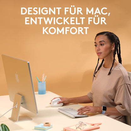 Logitech MX Vertical for Mac, Wireless Ergonomic Mouse, Bluetooth, Quiet Clicks, Silent Smartwheel, 4 Customizable Buttons, Compatible with macOS/iPadOS/MacBook/iMac/iPad - White
