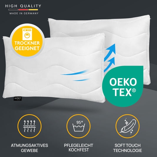 LILENO HOME 70x90 cm pillows [4-pack] as pillow filling - bed or decorative pillows with zipper for customization - Washable up to 95° - sofa pillows & throw pillows for couch/bed