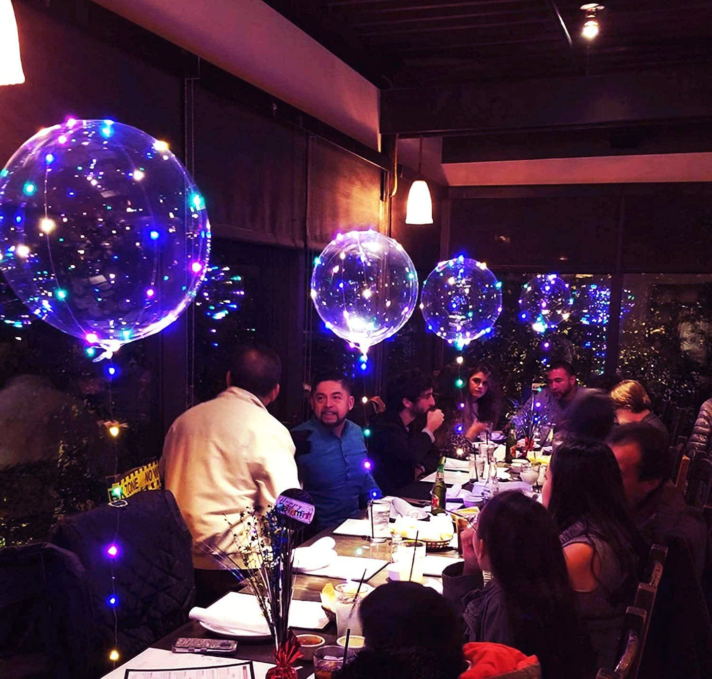 10 Pack Glow in the Dark Balloons, LED Balloons Colorful Transparent Balloon, Bobo balloon with fairy lights