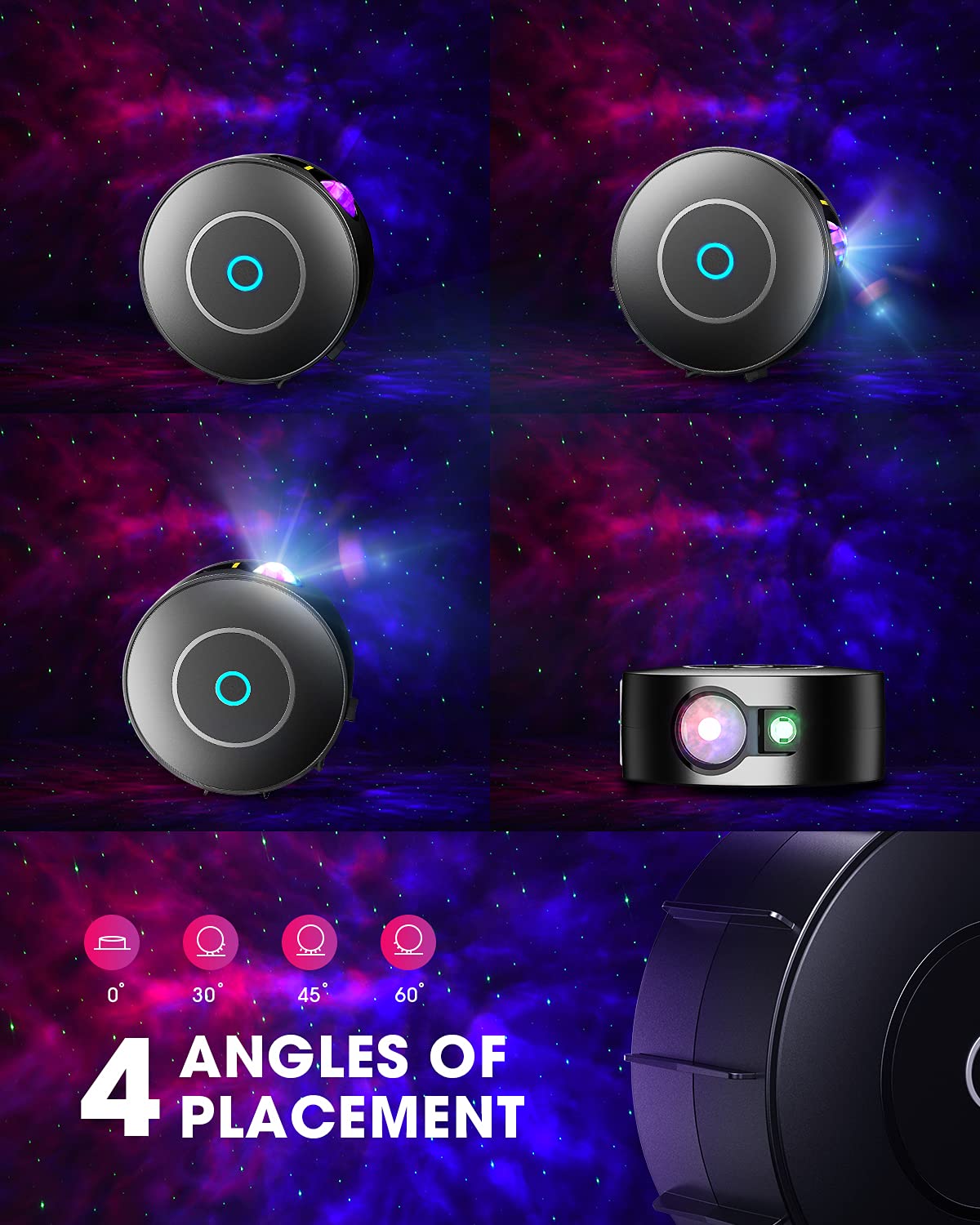 SUPPOU LED Alexa Starry Sky Projector, Smart Night Light 3D Galaxy Star Projector Lamp for Kids Adults with RG Dimming/Voice Control/WiFi Connection/Compatible with Alexa Google Assistant