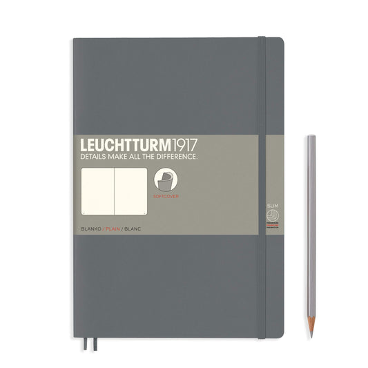 LEUCHTTURM1917 355312 Notebook Softcover Composition (B5) blank, Anthracite