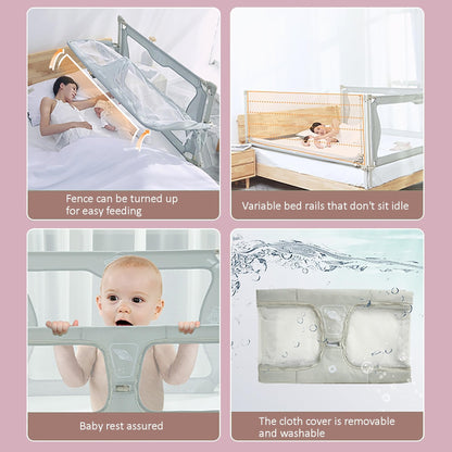 3 in 1 baby bed, baby cradle, 120x50cm, baby bed, adjustable height, bedside crib baby box spring bed, with accessories, baby playpen, baby playpen, that can be placed on the bed (Color: Light green)