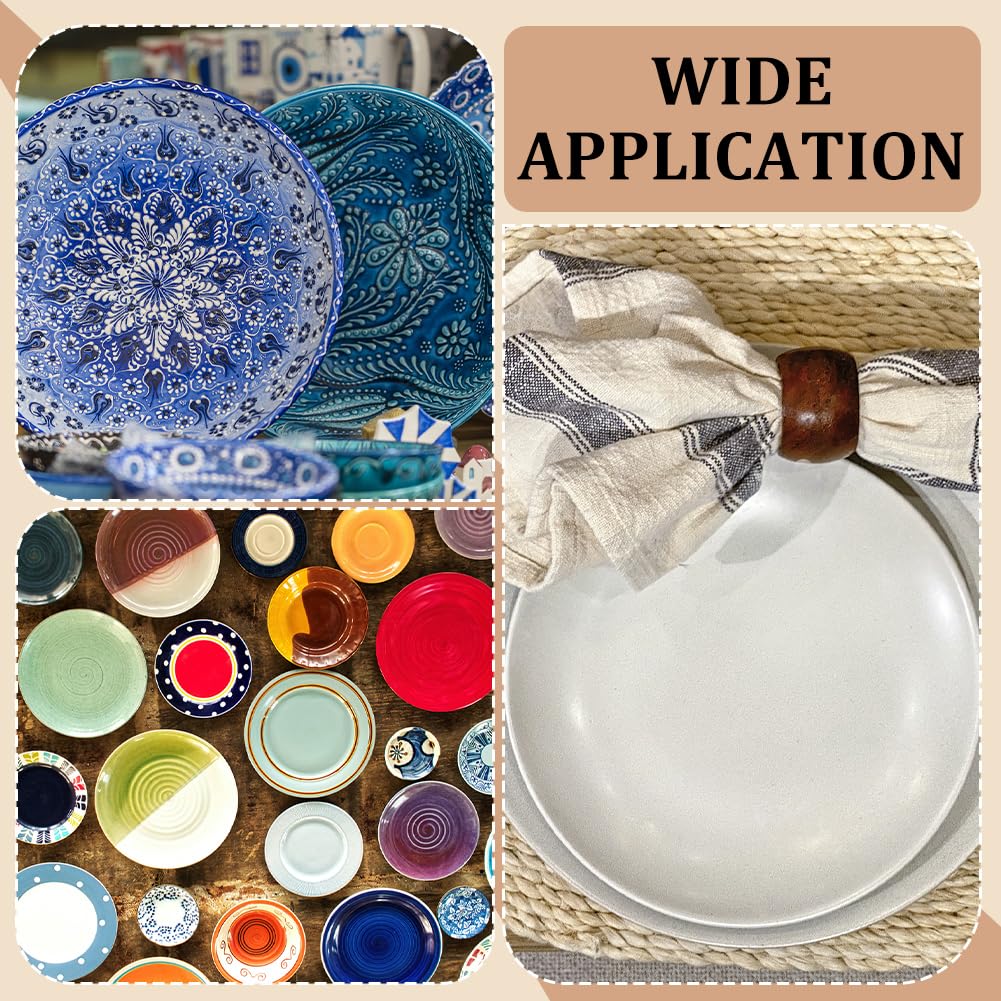 BENECREAT 3 Piece Round Pottery Form, Ceramic Slab Mold, Wooden Density Plate Printed Blanks, Peeling Clay Slab for DIY Ceramic Cutting and Printed Blanks