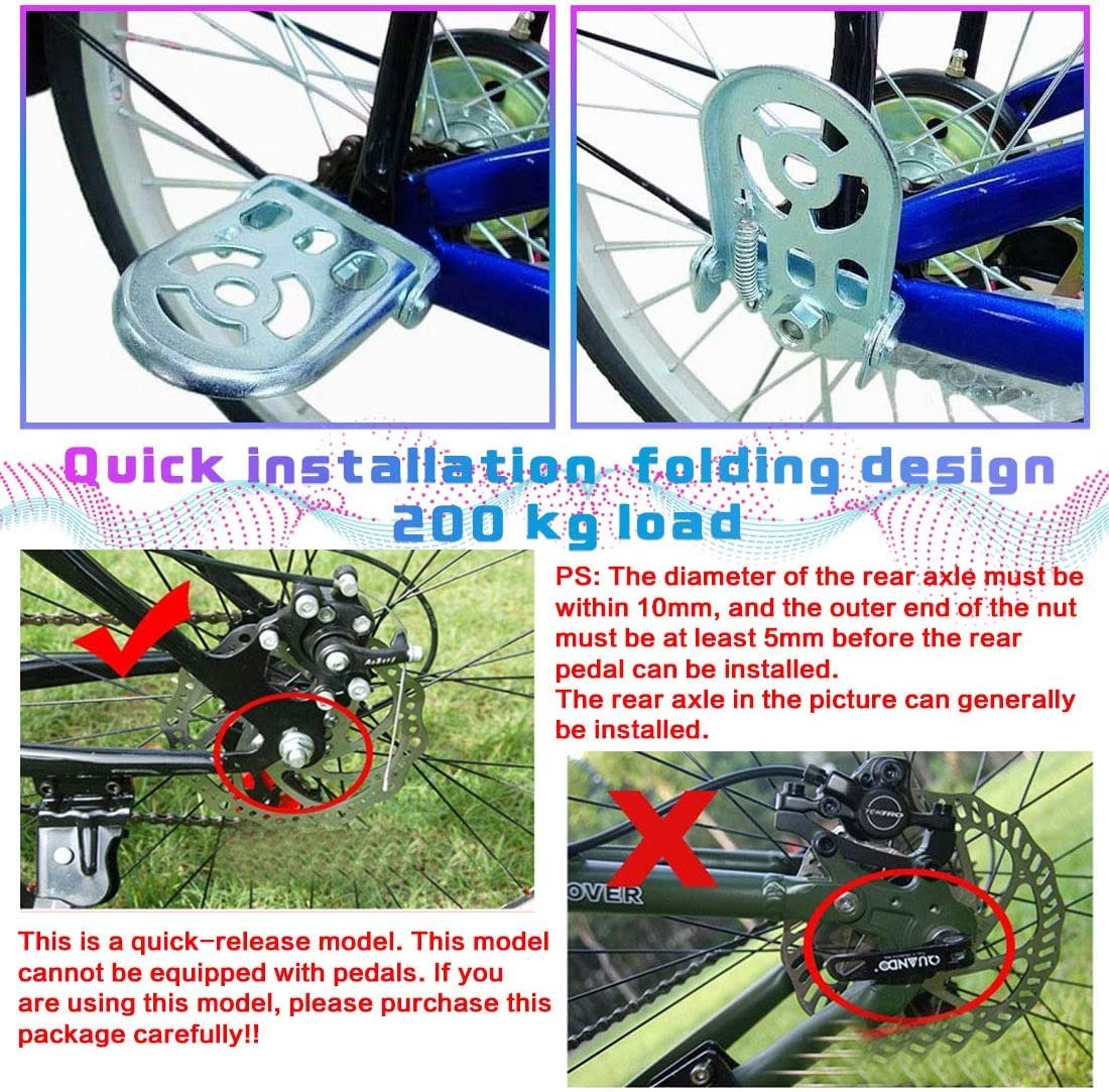 Auvstar Kids Safety Bicycle Rear Seat Accessory Set, Rear Seat Cushion Armrest Footrest Set for Girls/Boys/Children.