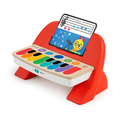 Baby Einstein 12577 Hape Cal's First Melodies Magic Touch Piano Musical Toy Piano made of wood with 3 music sheets, 6 melodies, from 6 months, multicolor, 1 piece (1 pack)