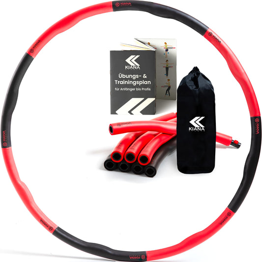 KIANA SPORTS® Hula Hoop for Adults includes bag and exercise plan [1.2 kg] - Stable German-made Hoola Hoop - Hullahub Hoop for Weight Loss - Gymnastics Hoop with waves