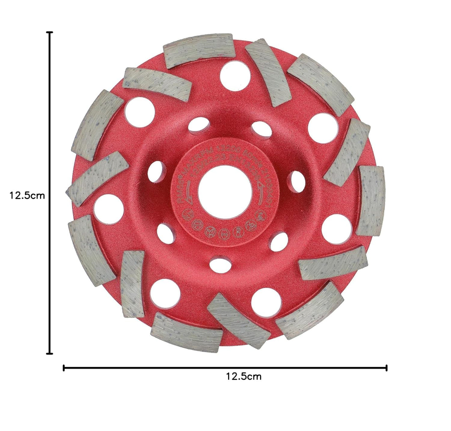 PRODIAMANT Diamond Grinding Cup Ø 125mm Turbo Segment Concrete Natural Stone Grinding Disc Professional Tool