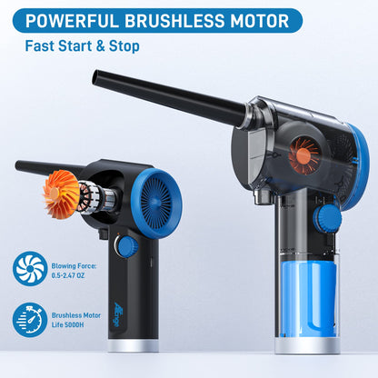 ATEngeus Electric Dust Blower, 6000mAh Air Duster for Computer, Stepless Speed Keyboard cleaner Air Spray, replaces compressed air spray, with cleaning brush.