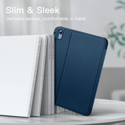 JETech case for iPad (A16) 11th/10th Generation (2025/2022) with pencil holder, thin folio stand tablet cover, multi-angle viewing (navy)