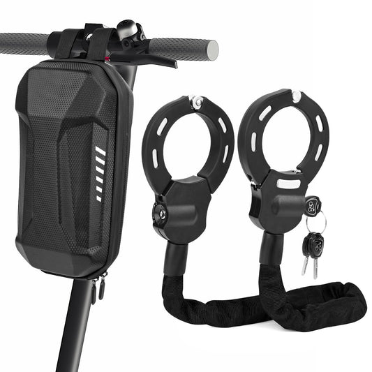 E Scooter lock with 3L waterproof bag, handcuff lock with key, electric scooter bike lock with rubber cover, 93 cm, high security locks, perfect for scooters, bikes, e-bikes (A)