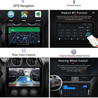 5G WiFi 8 Core 2+32GB Android 13 car stereo for Ford Tourneo Transit Custom 2013-2018 9" touchscreen headunit supports Bluetooth, Wireless CarPlay, Android Auto, GPS navigation with camera.