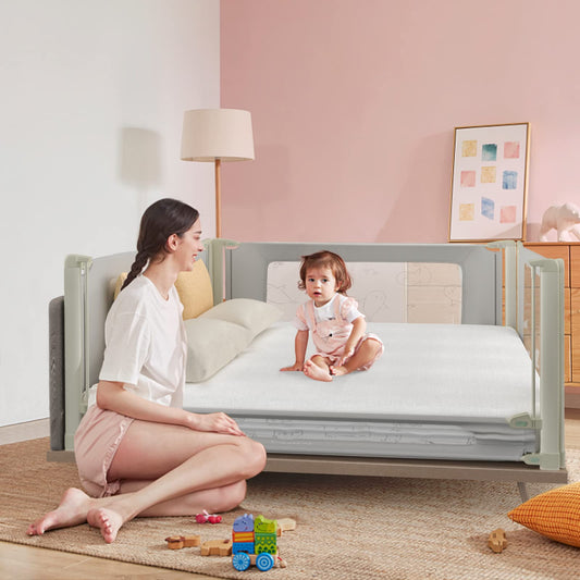 COSTWAY bed rail adjustable in height, bed guardrail with connecting accessories, baby bed rail, children's bed rail, fall protection for double, queen, and king-size bed (200cm)