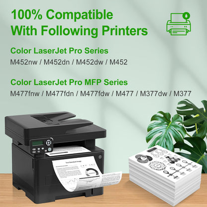SINOPRINT 410A Black Compatible HP CF410A 410A CF410X 410X Toner Cartridge for HP MFP M477fdw Toner black for Color Laserjet Pro MFP M477fdw M377dw M477fdn M477fnw M452dn M452dw M452nw