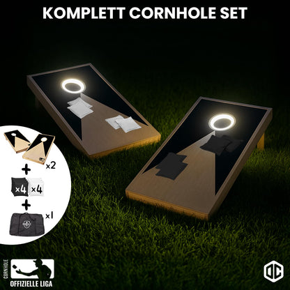 Original Cornhole® Official Game | American Cornhole Game with LED lights | Official Size | 100% Wood | 2 boards + 8 bags + 1 Protective Cover | OriginalCup®