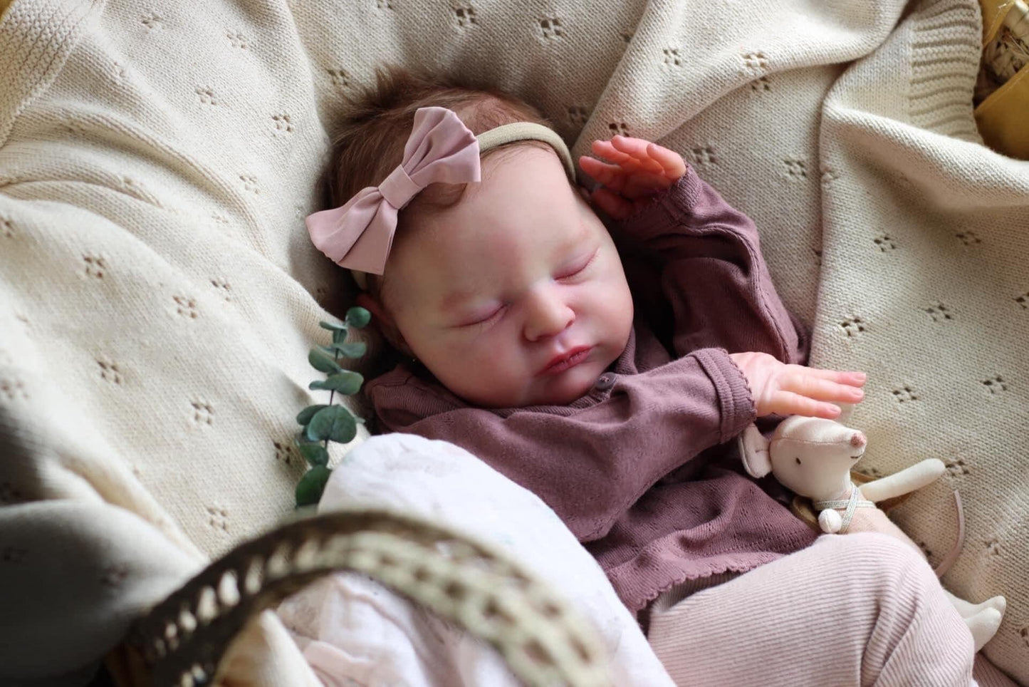 Zero pam Reborn Baby Girl 19 Inch 48 cm Reborn Doll With Hair Lifelike Reborn Dolls Made of Fabric Like a Real Baby Gift Sets for Girls