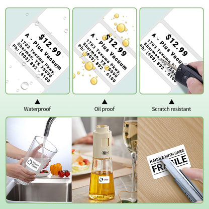 Phomemo 6 Rolls M110 self-adhesive thermal label, 1.96"x1.18" (50x30mm), compatible with Phomemo M110 M200 M120 M220 M221 M108 M102 M100 M150 M250 M260 label printers, 230/roll, 6 rolls