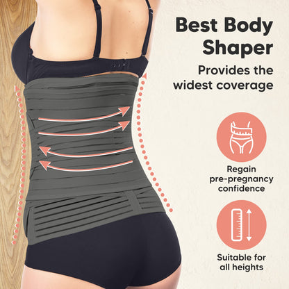 KeaBabies Revive 3 in 1 Postpartum Belt for Women - Belly Belt After Birth C-Section, Postpartum Recovery Belt, Belly Wrap After Birth, Pregnancy Belly Band (Mystic Gray, M/L)