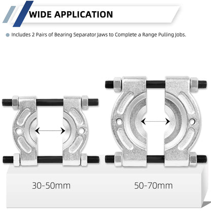 CCLIFE 14-piece bearing puller set, separator for ball bearings, flywheel puller, separation device 30-70mm
