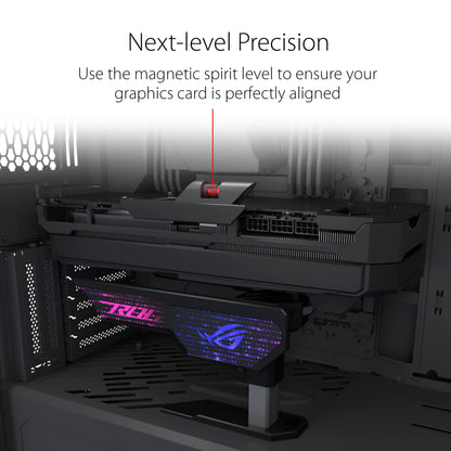 ASUS ROG Herculx graphics card holder (support height 72-128 mm, tool-less installation, built-in level, Aura Sync, Black)