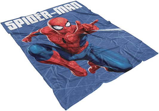 Disney Spiderman web fleece blanket, throw, super soft, bedding, gift for boys and kids, Marvel Hero.