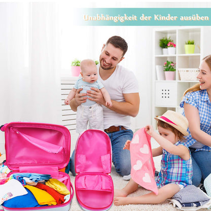 RELAX4LIFE Kids Suitcase with Wheels, 2 Piece Kids Luggage Set, Suitcase (16 inch) + Backpack (12 inch), Travel Suitcase for Kids, Kids Luggage, Travel Luggage, Kids Trolley, ABS Hard Shell Suitcase (Model 3)