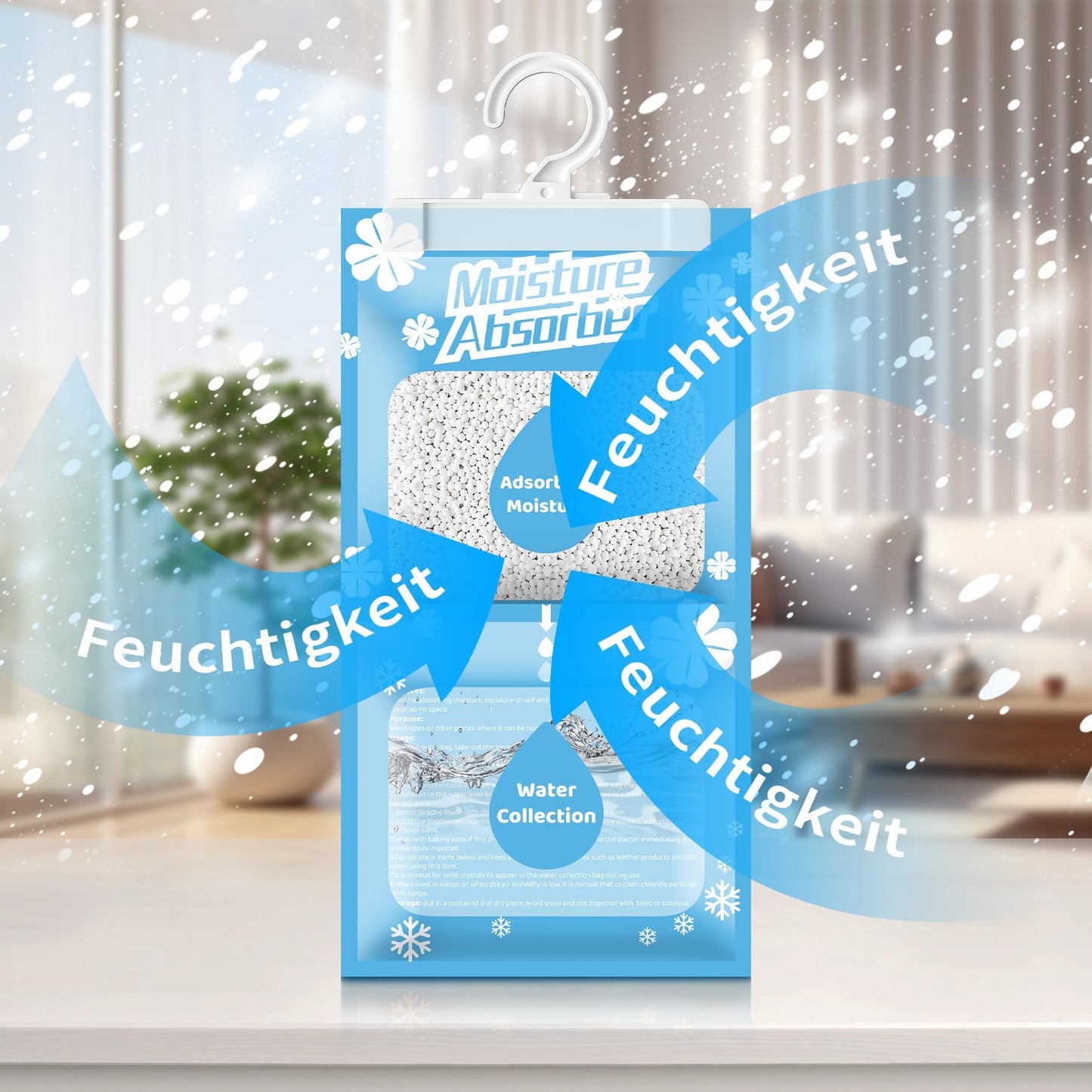 Boadw 10x230G Hanging Dehumidifier, Wardrobe Moisture Absorber for Basement, Bedroom, Bathrooms, against Moisture Anti-Mold Deodorizing Desiccant Bag