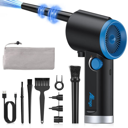 ATEngeus Electric Dust Blower, 6000mAh Air Duster for Computer, Stepless Speed Keyboard cleaner Air Spray, replaces compressed air spray, with cleaning brush.