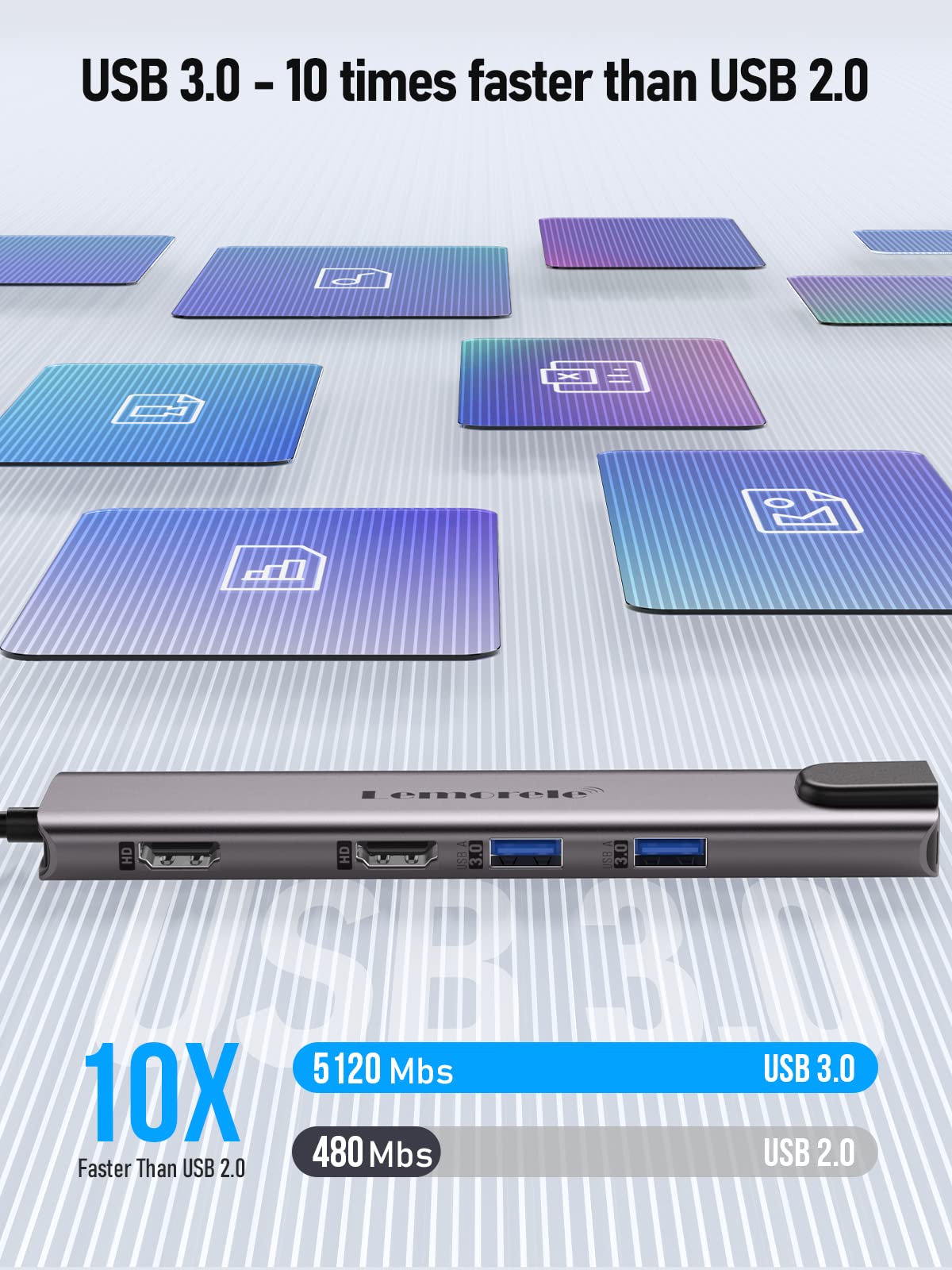 Aluminum Docking Station USB C Hub 2 HDMI, Gigabit Ethernet, 4 USB A, USB C 3.0, PD100W, SD TF, 1000Mbps RJ45 Lan Dock Usbc Adapter MacBook Docking Station Laptop 2 Monitors for Lenovo HP Dell Surface