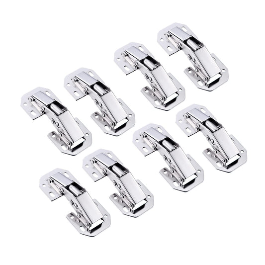 Qrity 8x Spring Opening Angle 90° Butt Hinge for Kitchen Cabinet Doors, No Slot Required, Suitable for Door Panel Thickness 4-22mm.