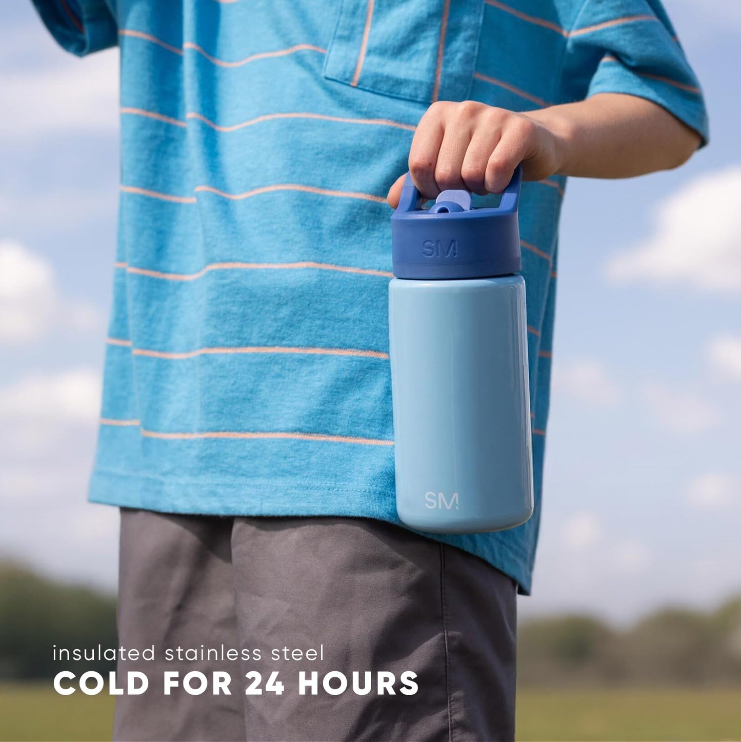 Simple Modern Kids Water Bottle with Straw | Insulated Stainless Steel Children's Drinking Bottle for Toddlers Boys and Girls | Summit | 415ml | Tie-Dye