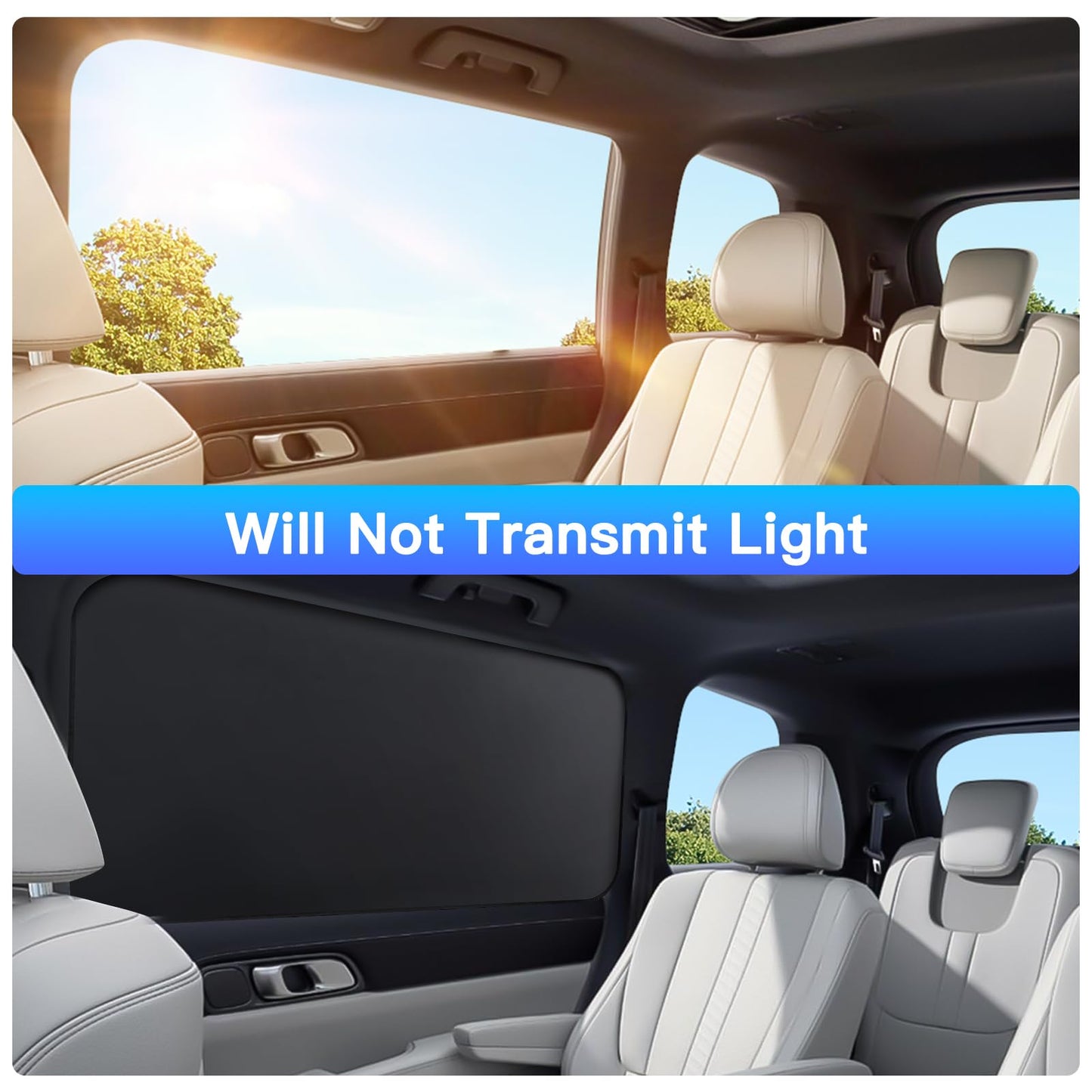 ZATOOTO Car Sunshade for Baby, Side Window Magnetic Sunshade, Black, Large, 100 * 54cm, 2 Pieces.