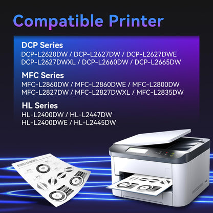ZIPRINT TN2510XL TN-2510XL Compatible for Brother HL-L2400DWE Toner TN2510XL for Brother MFC-L2835DW Toner MCF-L2800DW MFC-L2827DW MFC-L2860DWE DCP-I2620DW DCP-L2627DW DCP-L2660DW (Black*2P)