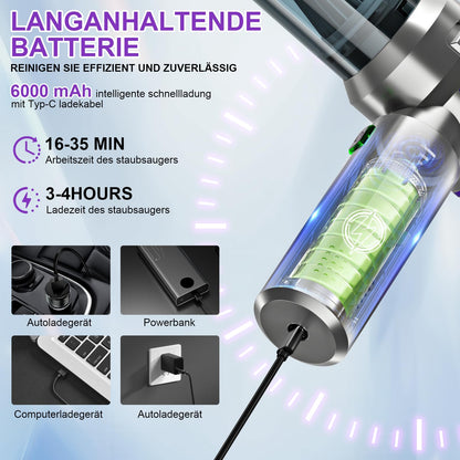 RABIGALA Cordless Handheld Vacuum Cleaner 4-in-1, 25000PA, Car Vacuum Cleaner, Electric Air Blower 220000 RPM 3-Speed Blower for Computer, Kitchen, Sofa, Office