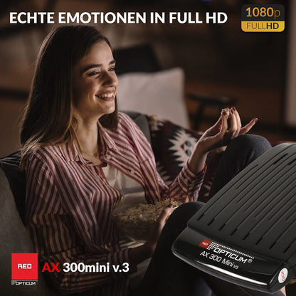 RED OPTICUM Camping Satellite Systems Complete Set HD I Mobile Satellite System with Opticum AX 300 Mini V3 Satellite Receiver - Single LNB - Camping Case Set - HDMI Cable and more. I complete Camping Satellite System