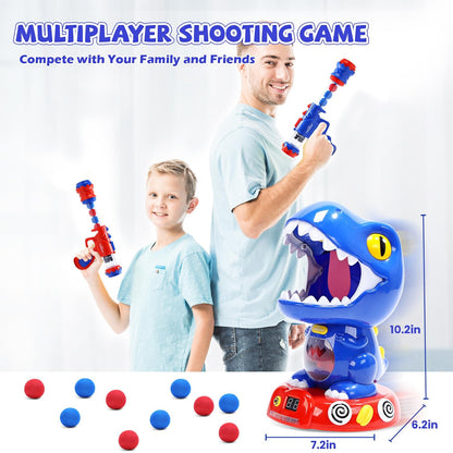 EagleStone Moving Dinosaur Shooting Game for Kids, Spaying & Auto-Scoring, Dino Target Game with 2 Pump Guns, 48 Foam Balls, Sound, Gift for Boys & Girls, Party Game