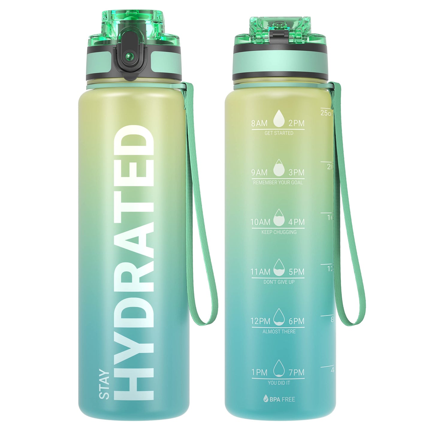 Sahara Sailor Water Bottle, Sports Water Bottle, BPA-free Tritan, 1L/500ML/750ML Leak-proof Sports Bottle for Bike, Camping, Yoga, Gym (1 Bottle)
