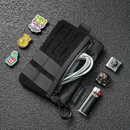VIPERADE VE27 X-Pac EDC Organizer is a small EDC pocket pouch with 4 pockets, perfect for storing multitool pocket organizer tools. Features a black design with Velcro area.