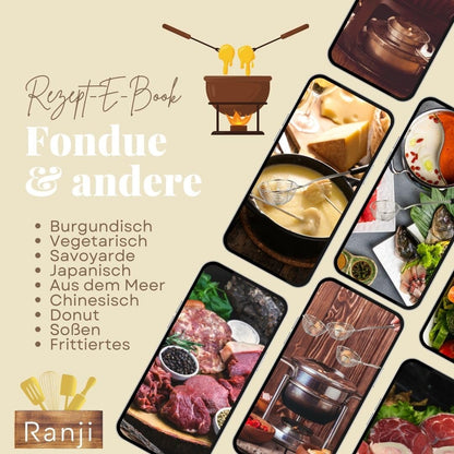 Ranji® - 8 mini fondue sieves & fondue forks made of stainless steel - perfect for Chinese fondue, cheese fondue, meat fondue & chocolate fondue - also suitable as a sieve for frying & bubble tea.
