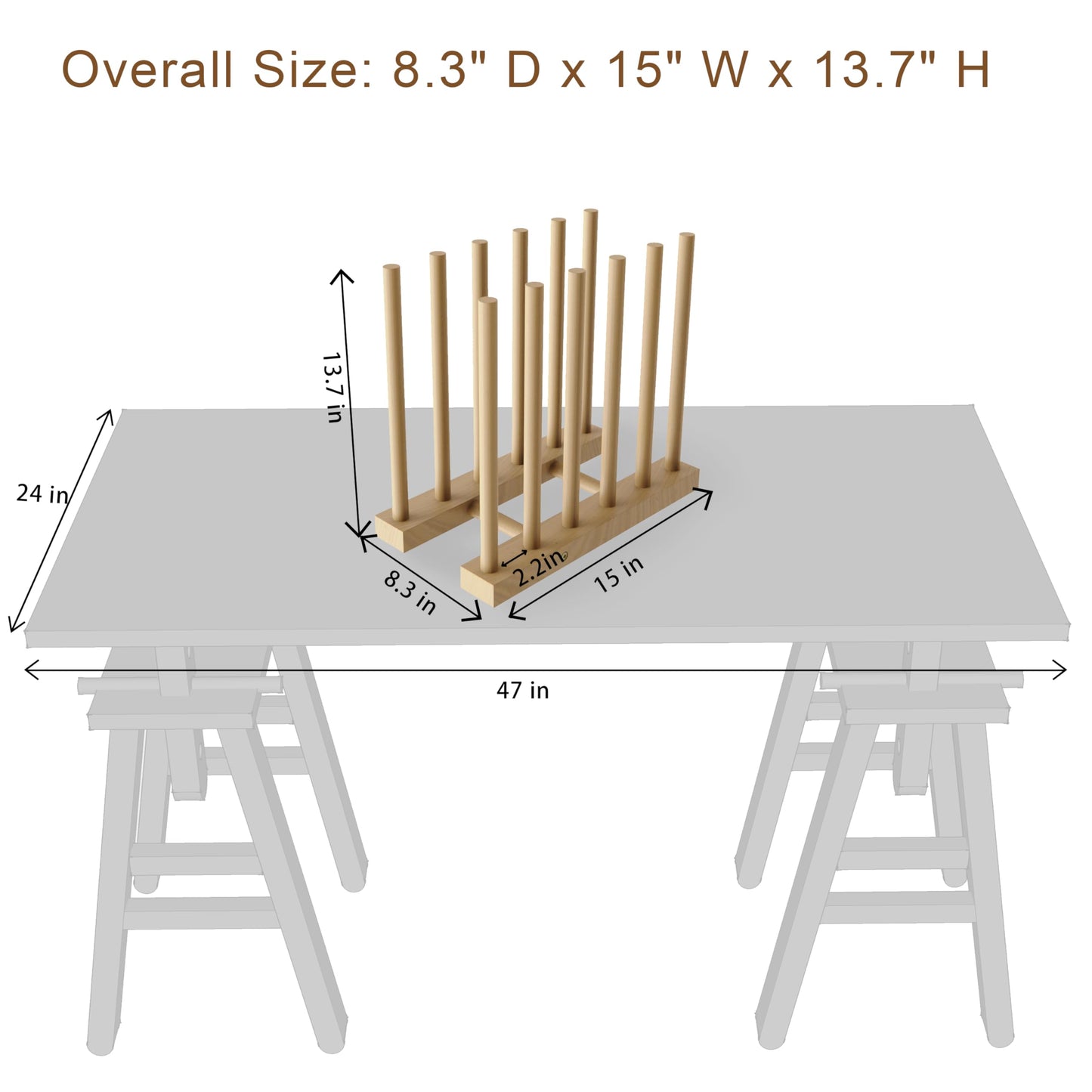 UNZERO Art Storage Rack, wooden storage stand for canvas boards, panels, frames, drawing boards, prints, paper pads, backing board (8.3" D x 15" W x 13.7" H)