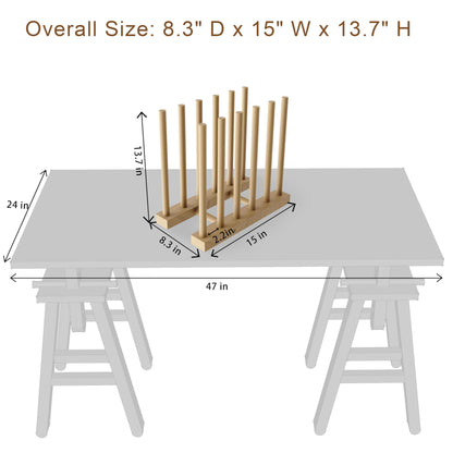 UNZERO Art Storage Rack, wooden storage stand for canvas boards, panels, frames, drawing boards, prints, paper pads, backing board (8.3" D x 15" W x 13.7" H)