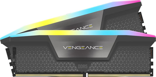 CORSAIR VENGEANCE RGB DDR5 RAM 32GB (2x16GB) 6000MHz CL30-36-36-76 1.40V AMD EXPO Intel XMP 3.0 Desktop Memory – Gray (CMH32GX5M2B6000Z30K)