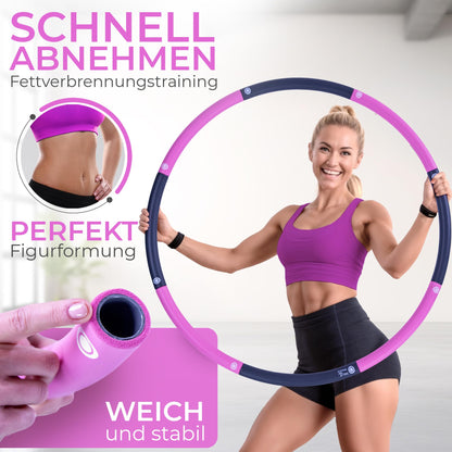 SummerFan Hula Hoop for Adults for Weight Loss 1.5kg without Waves and Bumps [1.5kg, 100cm, 8 Segments] - Hullahub Fitness Sport
