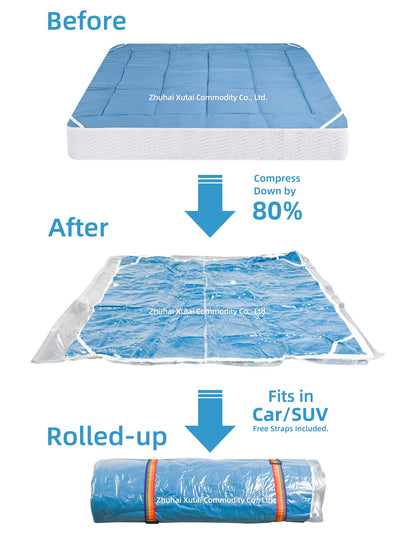 YZMY vacuum bags for mattresses, vacuum-sealed mattress cover for moving/storage of foam mattresses, 80% compression, 2 straps (Size: 240x250cm)