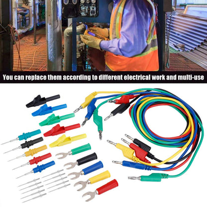 4mm banana plug test lead set P1036B with alligator clips, U probes for multimeter testing.