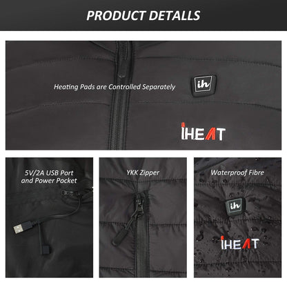 Heated vest for men and women, Electric USB heated vests with QC3.0 14400MAH battery, 3 Adjustable temperature Electric Warm Heated Jacket for outdoor hiking hunting motorcycle camping.