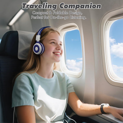 SIMOLIO Kids Bluetooth Headphones, Wireless Headphones with Volume Control, Portable & Foldable Headphones with Hard Case for Boys Teens Teenagers for Travel/Flight - Gray
