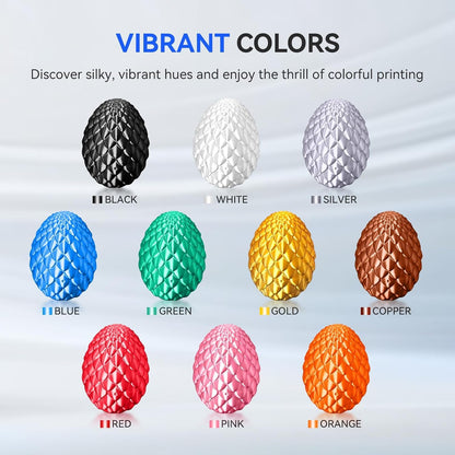 JAYO Silk PLA+ Filament 1.75mm 1.1kg*10 Silver, Neatly Wound, Dimensional Accuracy +/- 0.02MM, 3D Printer Filament